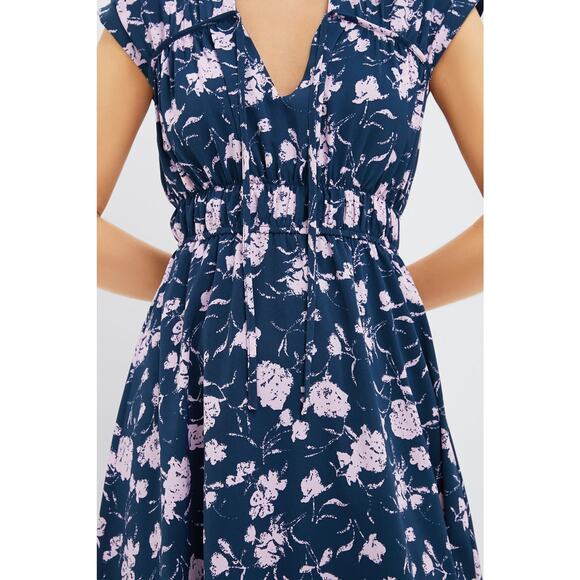 HYACINTH HOUSE Navy & Blush Abstract Floral Amanda Midi Dress Size XXL NWT - Picture 6 of 8